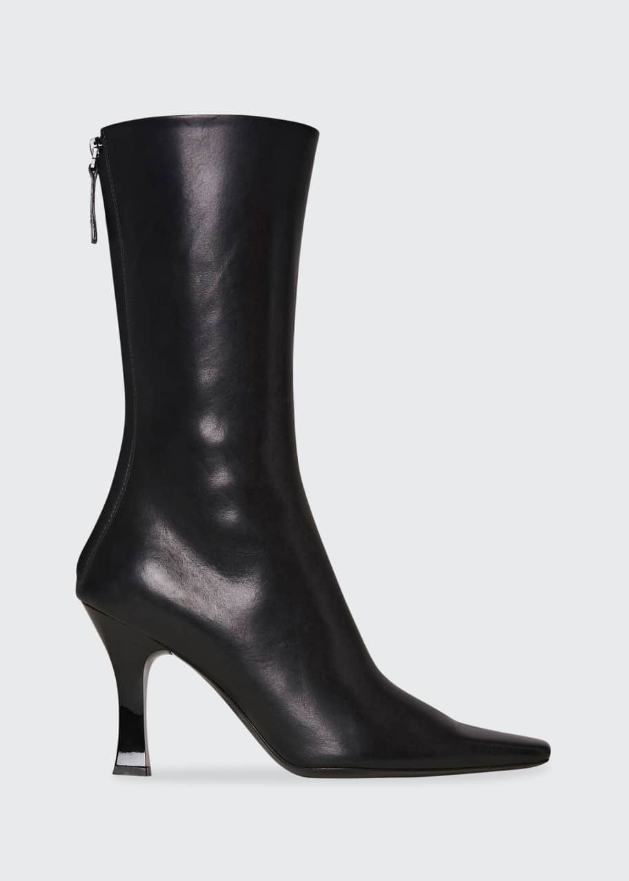 Image 1 of 1: Office Leather Back-Zip Boots