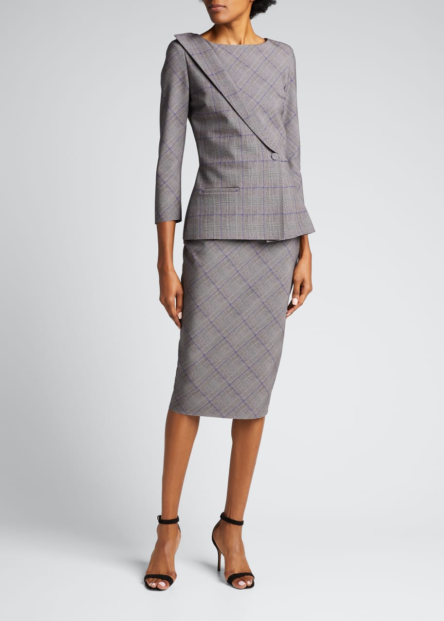 chiara boni peplum dress Navy Peplum Sheath