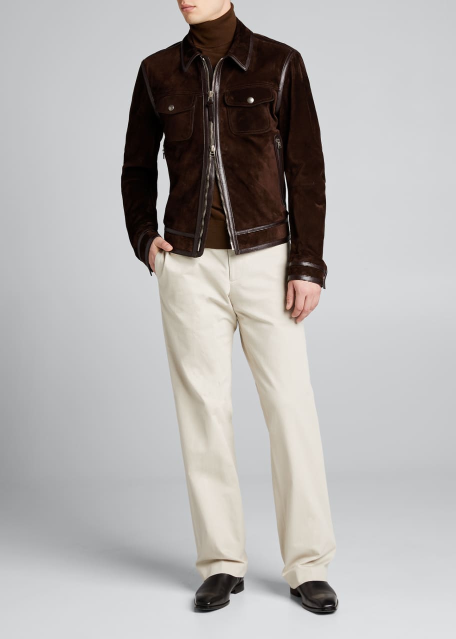 TOM FORD Men's Suede-Leather Trucker Jacket - Bergdorf Goodman