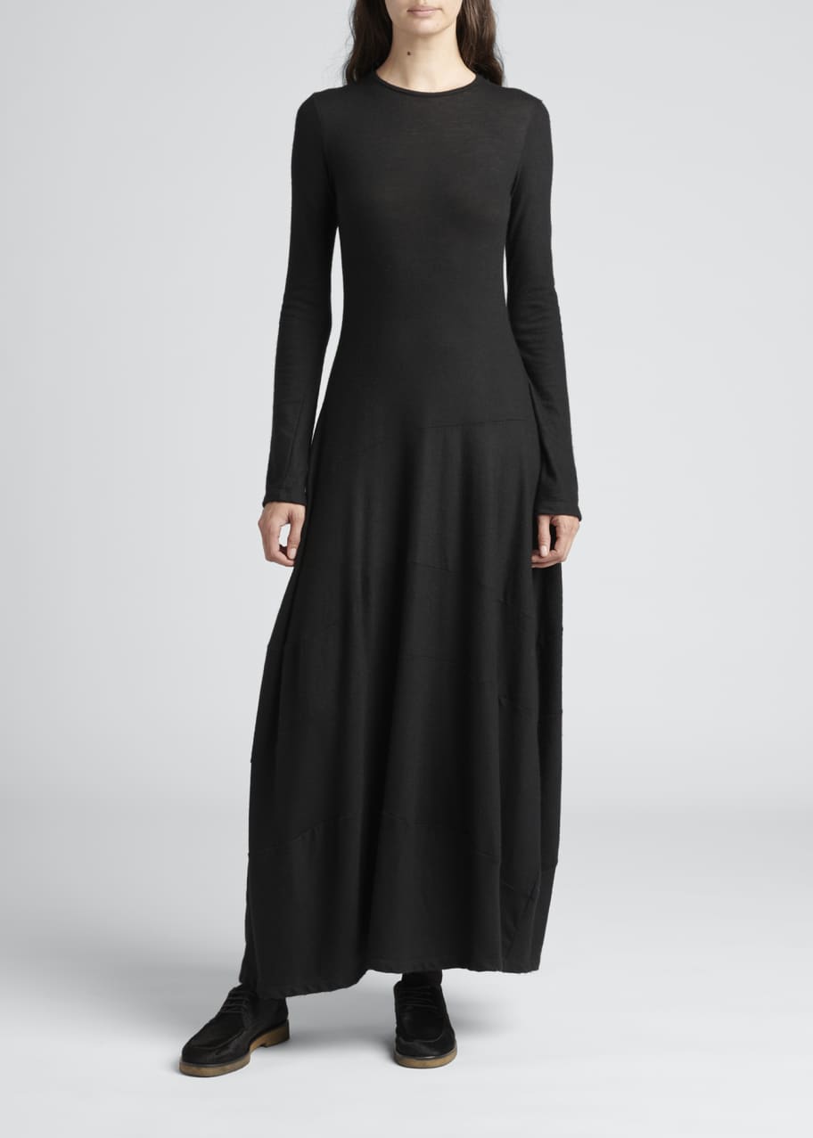 Image 1 of 1: Arabella Long-Sleeve Semi-Sheer Dress