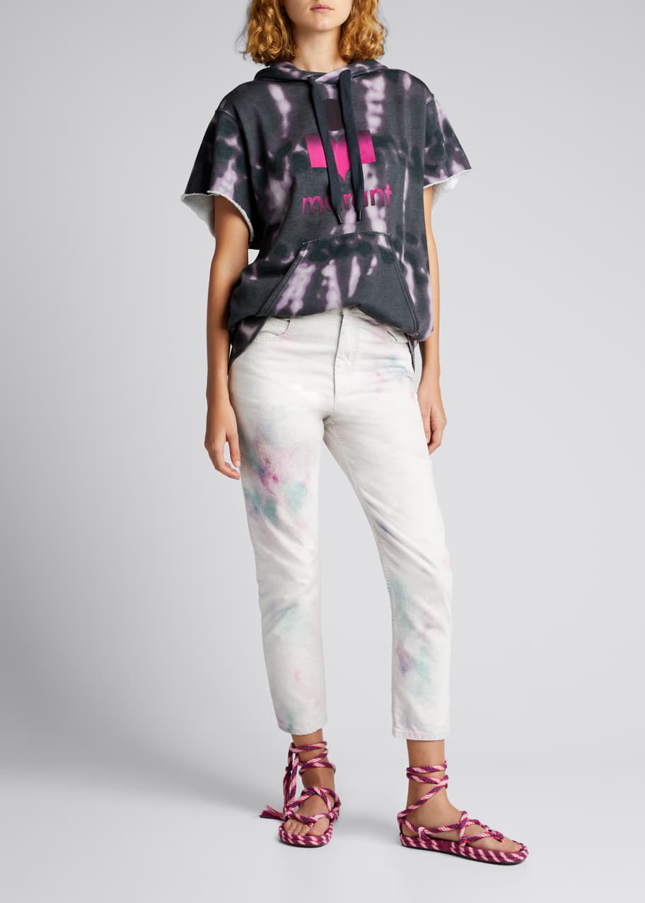 Milesy Tie Dye Cutoff Hoodie