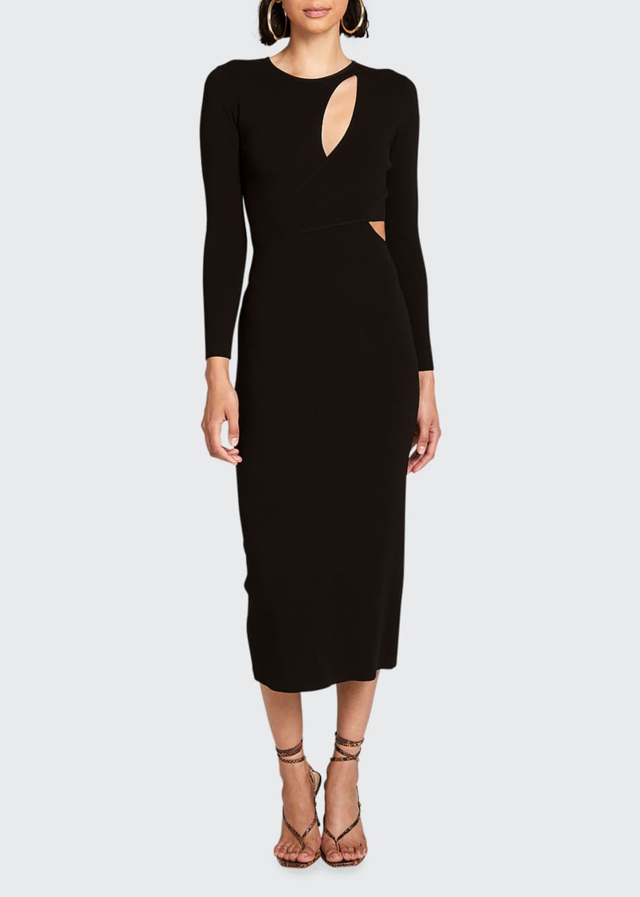 A.L.C. Lorelei Long-Sleeve Keyhole Dress with Cutout - Bergdorf Goodman