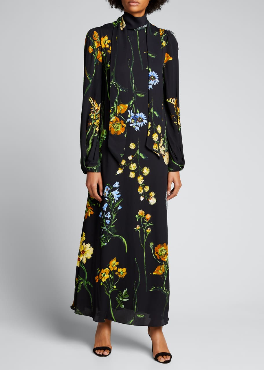 Image 1 of 1: Floral Georgette Maxi Dress
