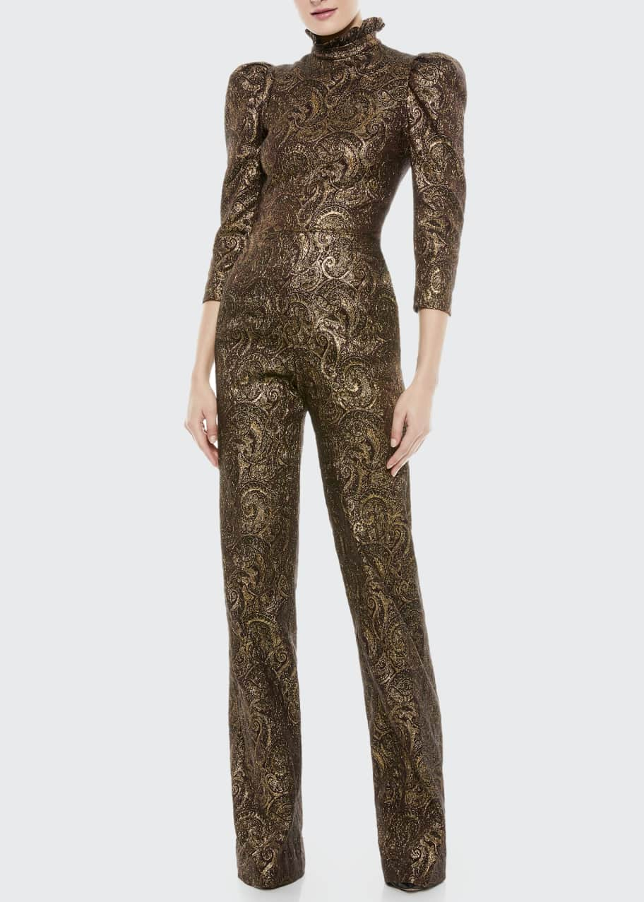 Alice + Olivia Jorah Puff-Sleeve Wide-Leg Jumpsuit - Bergdorf Goodman