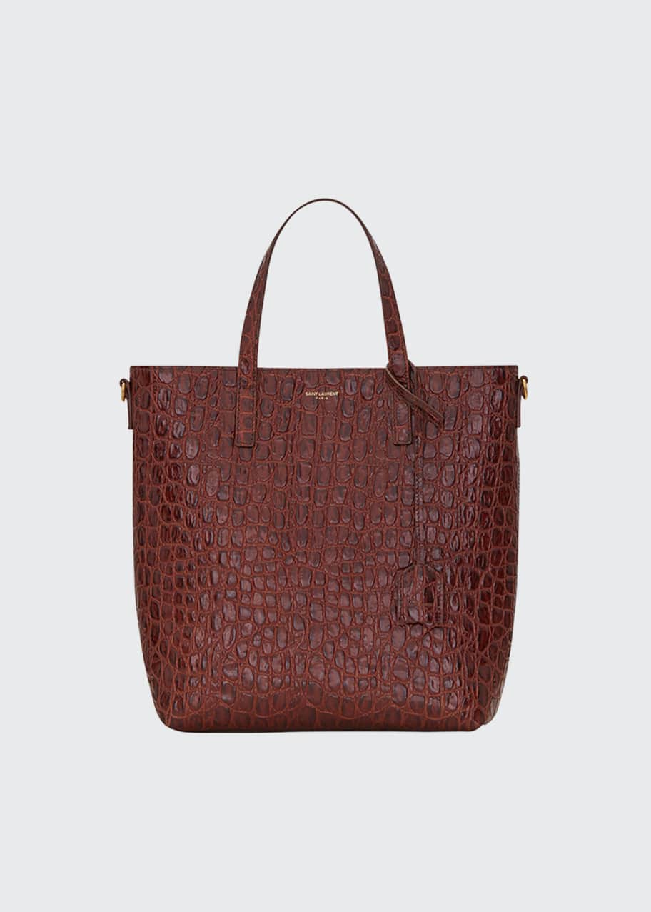 Saint Laurent YSL Toy Shopping Stamped Croc Tote Bag Bergdorf Goodman