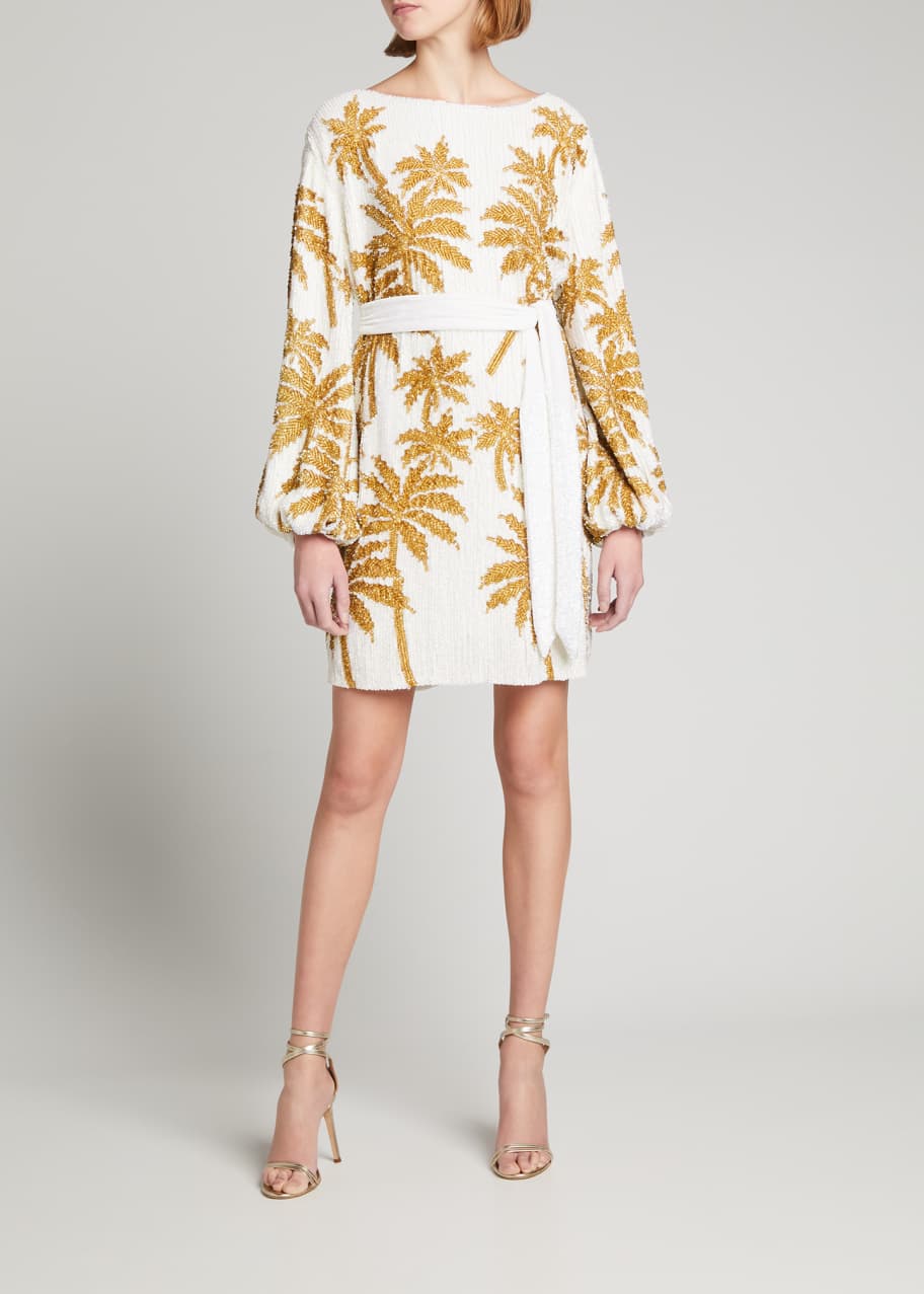 retrofete grace sequin dress Retrofete Grace Bishop-Sleeve Sequin Dress