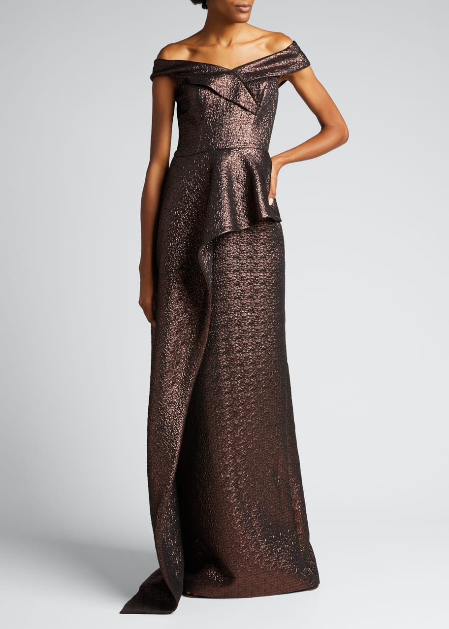 Teri jon asymmetrical sales peplum dress
