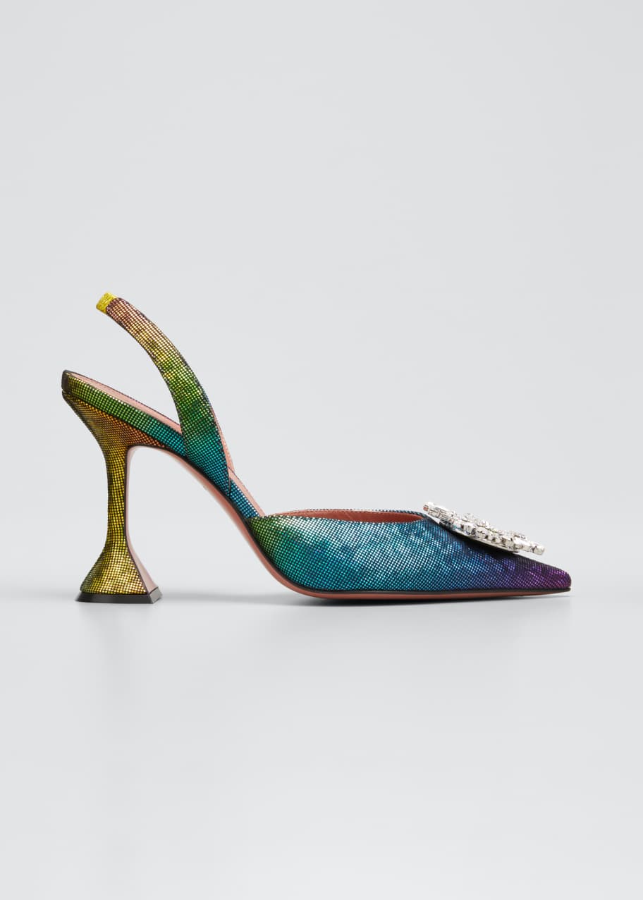 Amina muaddi begum sales rainbow crystal slingback pumps