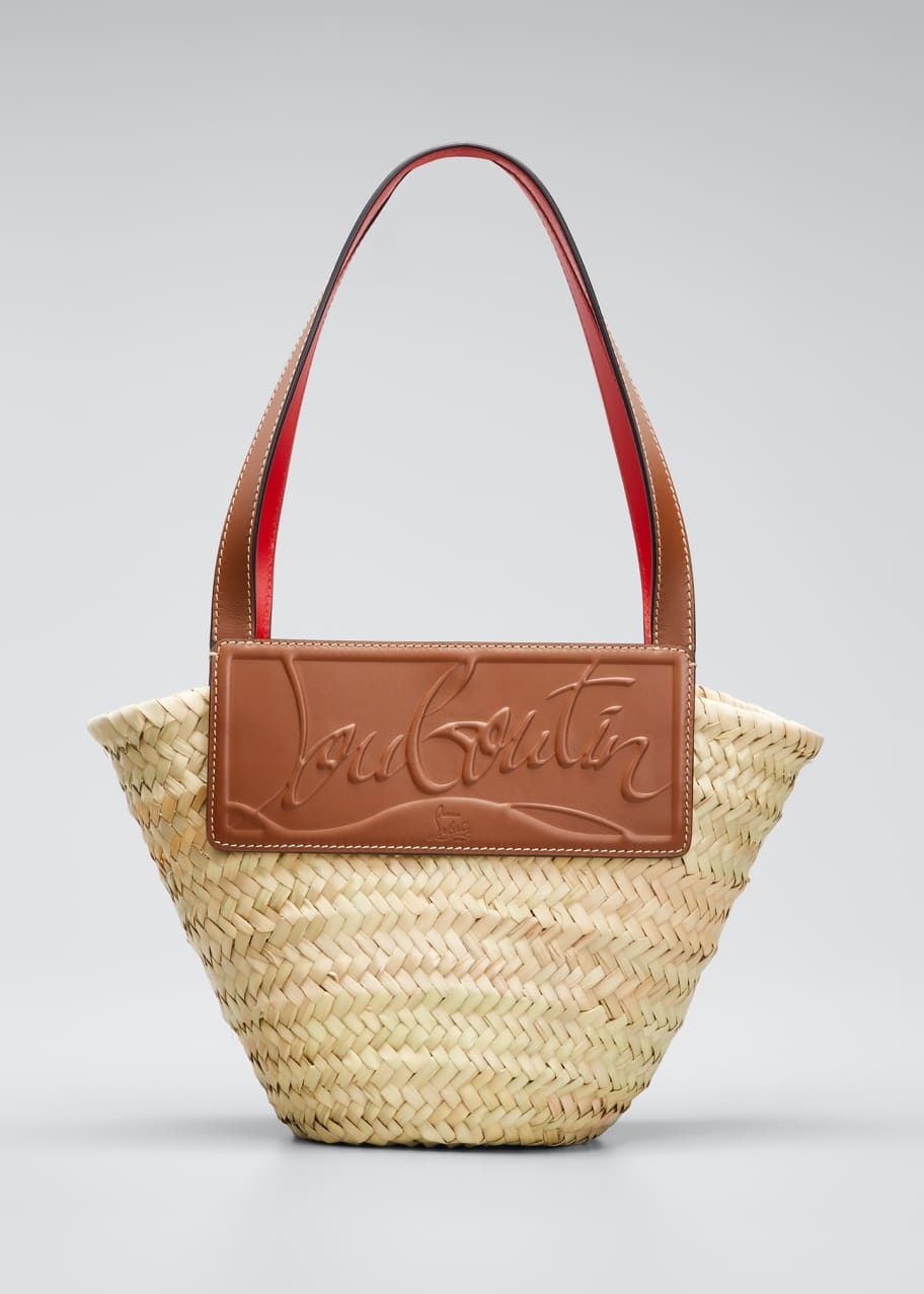 Loubi Shore Small Woven Straw Beach Tote Bag