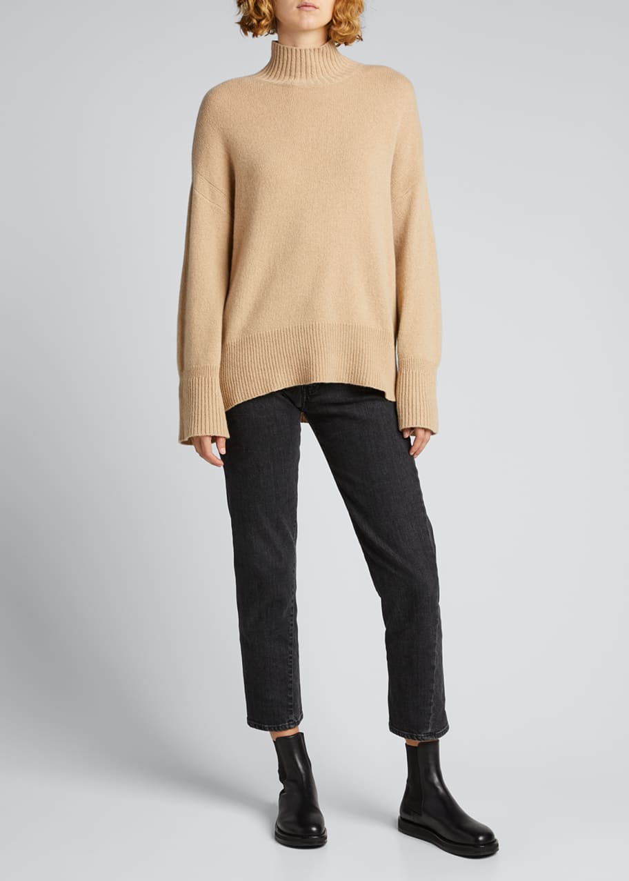Image 1 of 1: High-Low Turtleneck Sweater