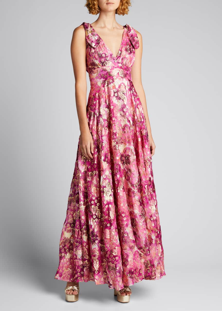 love shack fancy long pink dress Love Shack Fancy- Stasia Dress- Pink Ombre