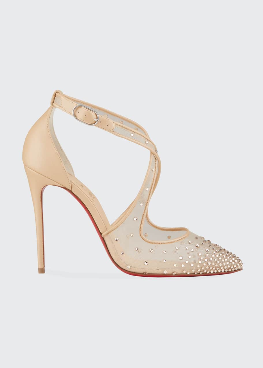 Christian Louboutin Maria Strass Crisscross Red Sole High Heel Pumps Bergdorf Goodman