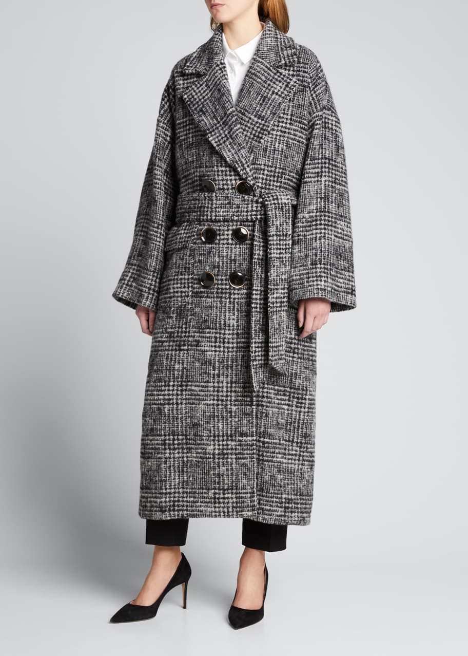 【超美品‼️】Dolce & Gabbana ウールカシミヤ バラクラバ Dolce&Gabbana Alpaca-Wool Houndstooth Check Double-Breasted Wrap
