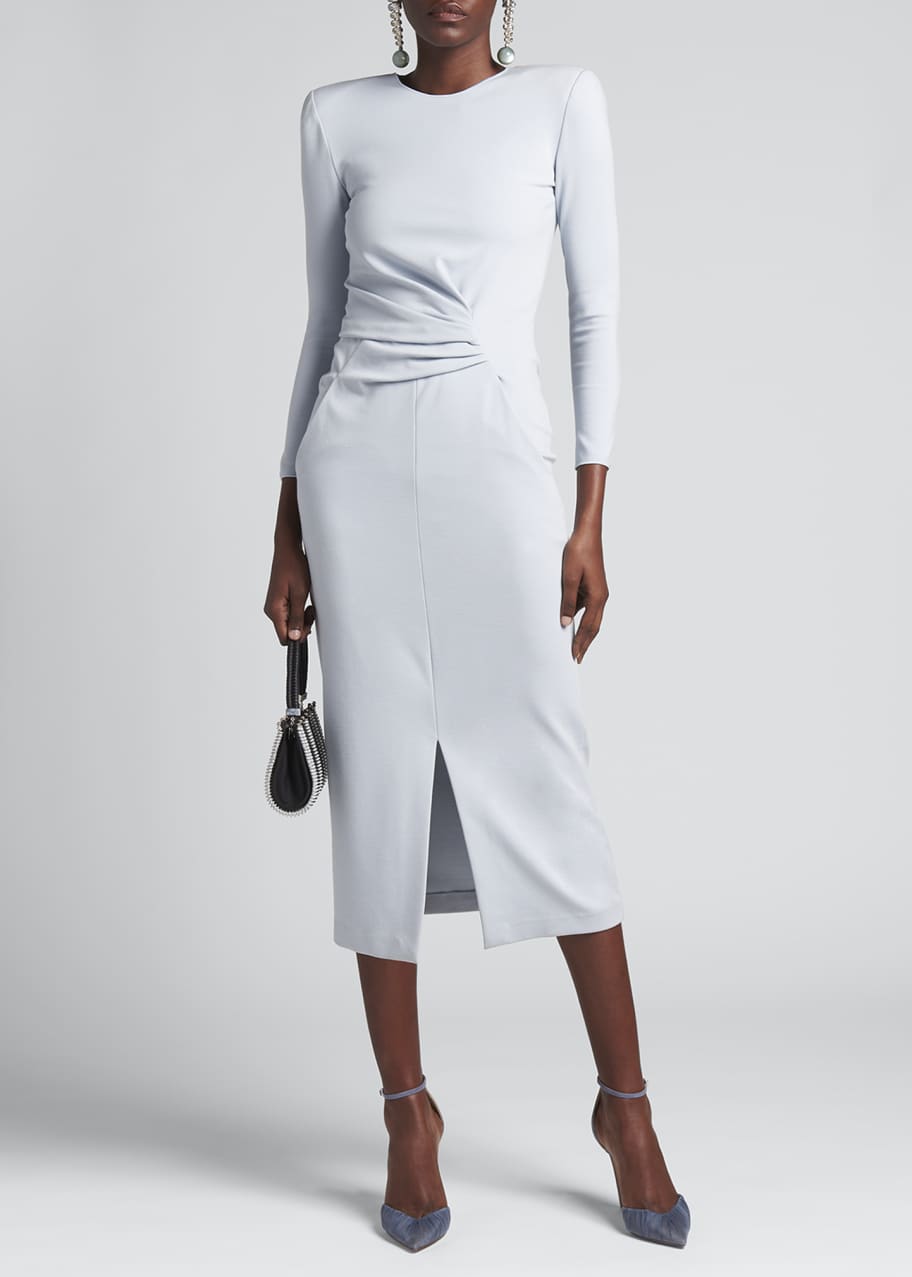 Giorgio Armani Draped Front-Slit Jersey Knit Dress - Bergdorf Goodman