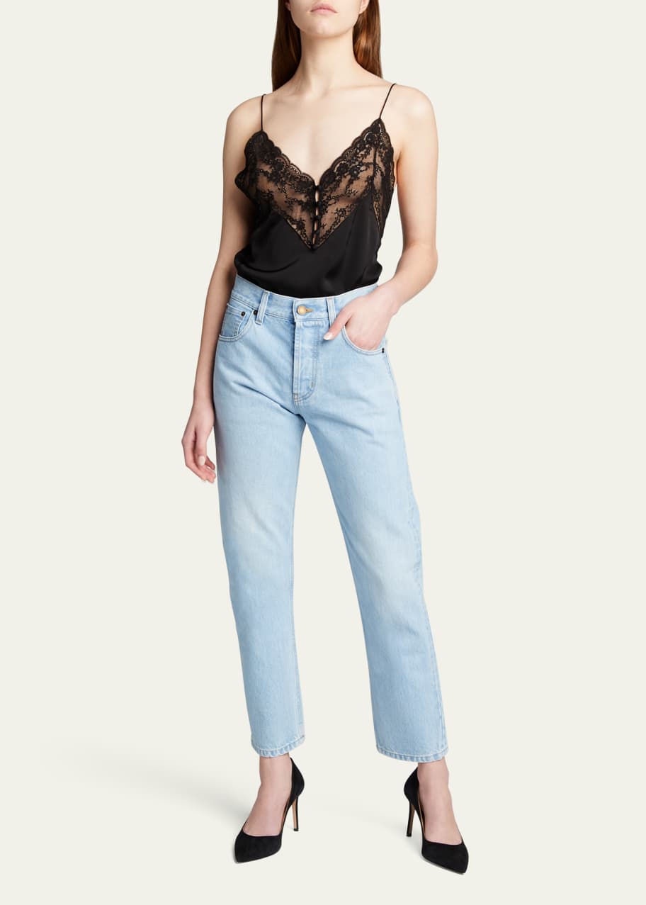 Image 1 of 1: Cropped Straight-Leg Jeans