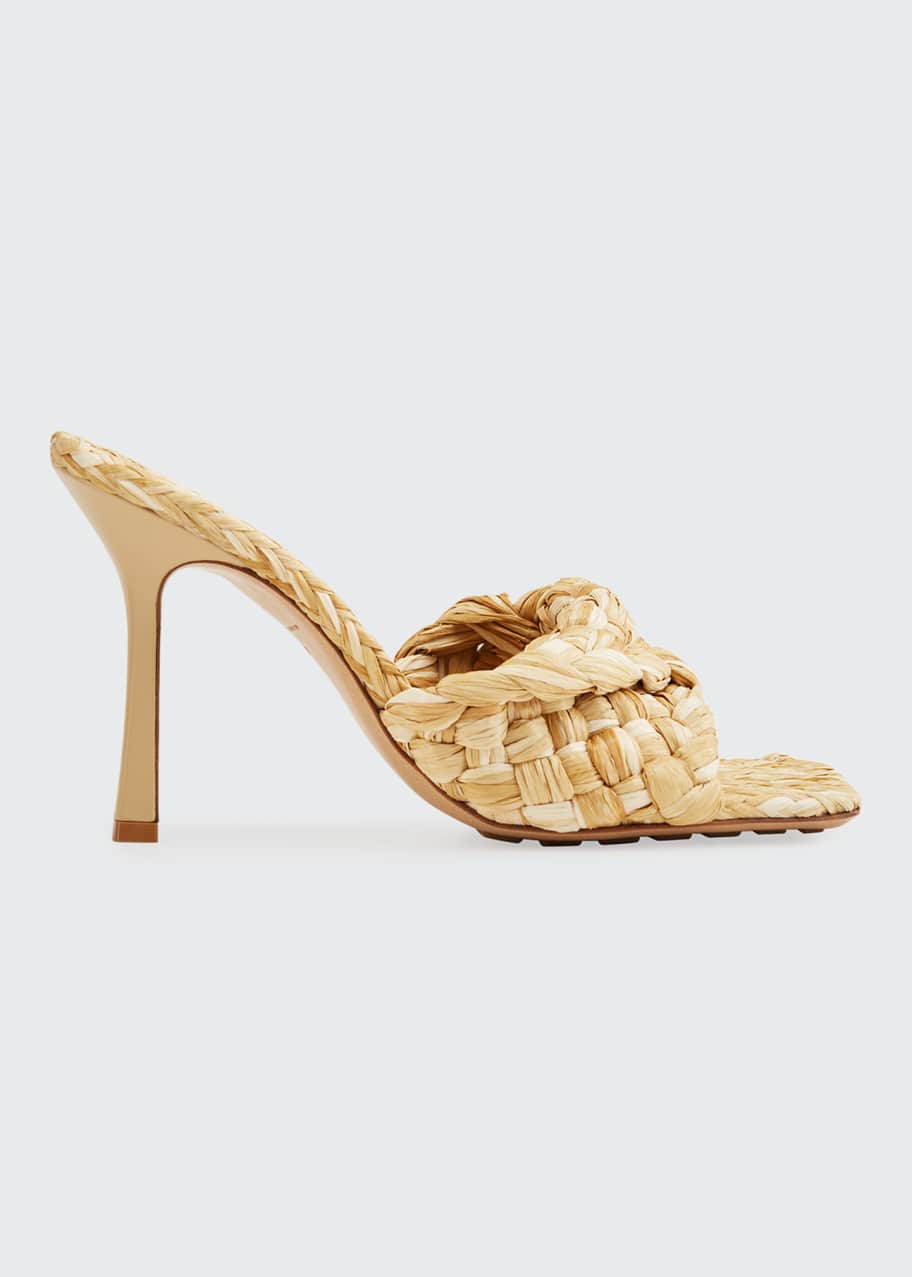 サンダル・ミュール BOTTEGA VENETA Bottega Veneta Raffia Sandals Bottega Veneta Raffia Stretch Sandals - Bergdorf Goodman