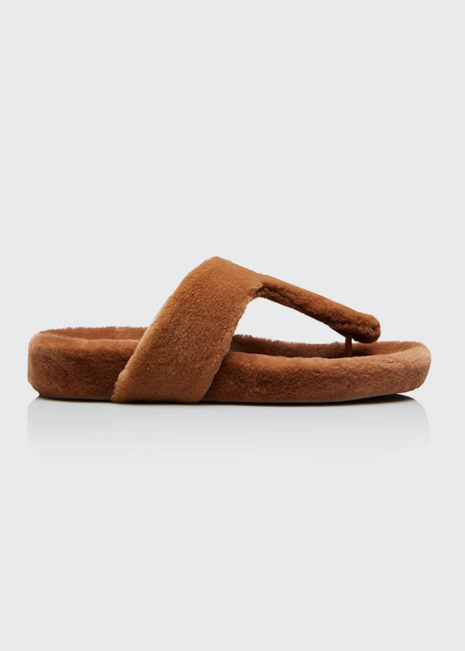 Fur thong sandals clearance