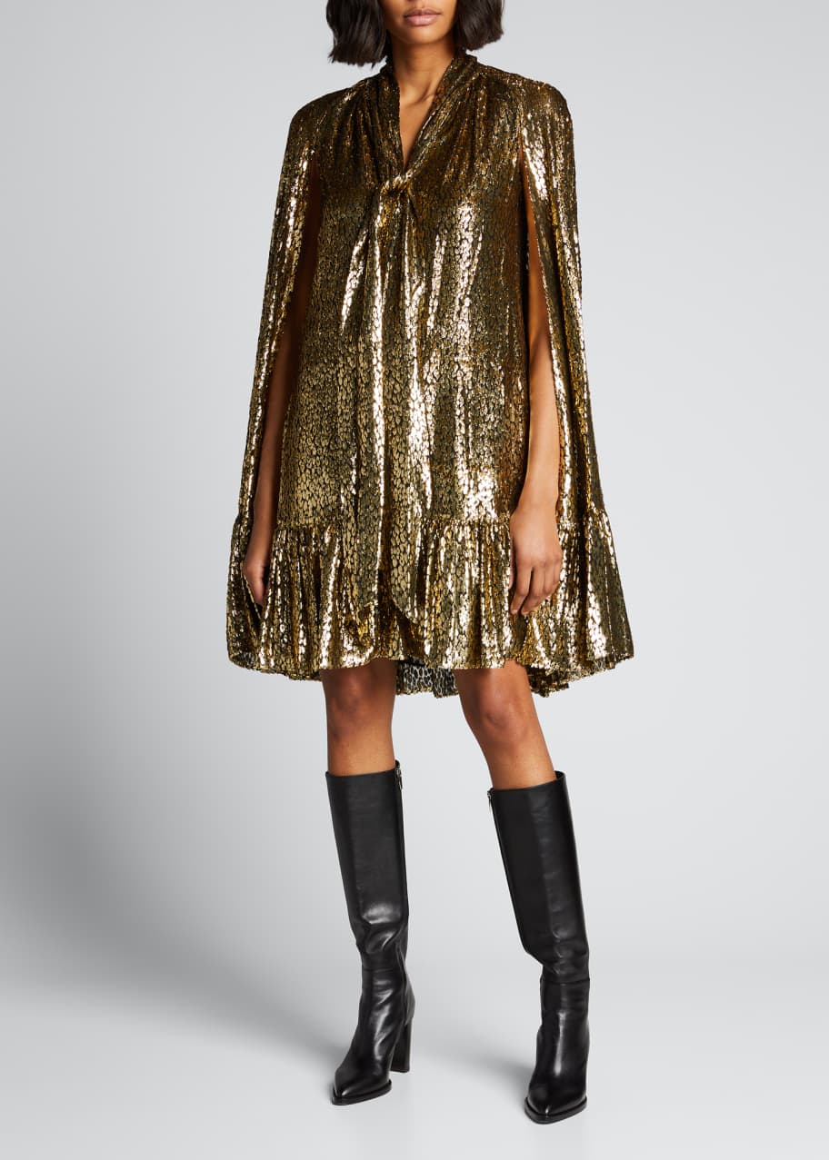 michael kors gold sequin wrap dress BURBERRY LONDON Size 8 Gold Viscose Blend Sequined Cocktail Dress – Sui  Generis Designer Consignment main image 0