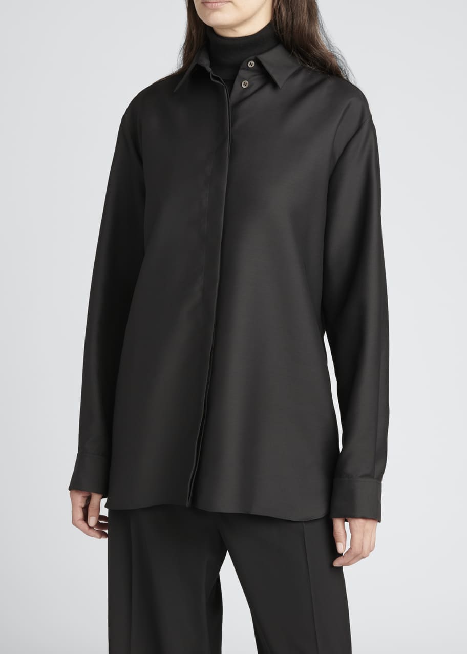 ARCH THE　WOOL SILK SHIRT 　BLACK ARCH THE WOOL SILK SHIRT BLACK ARCH THE WOOL SILK SHIRT ブラック