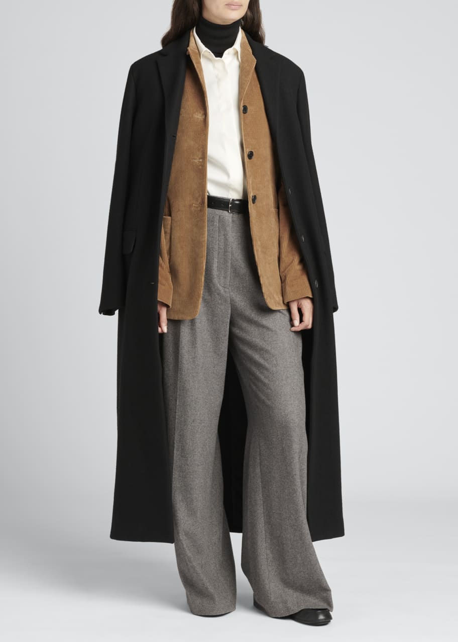 THE ROW Owen Belted Wool Midi Coat - Bergdorf Goodman