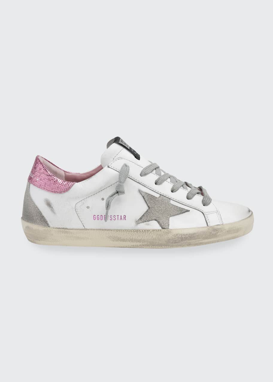 Superstar mixed leather sequin sneakers clearance