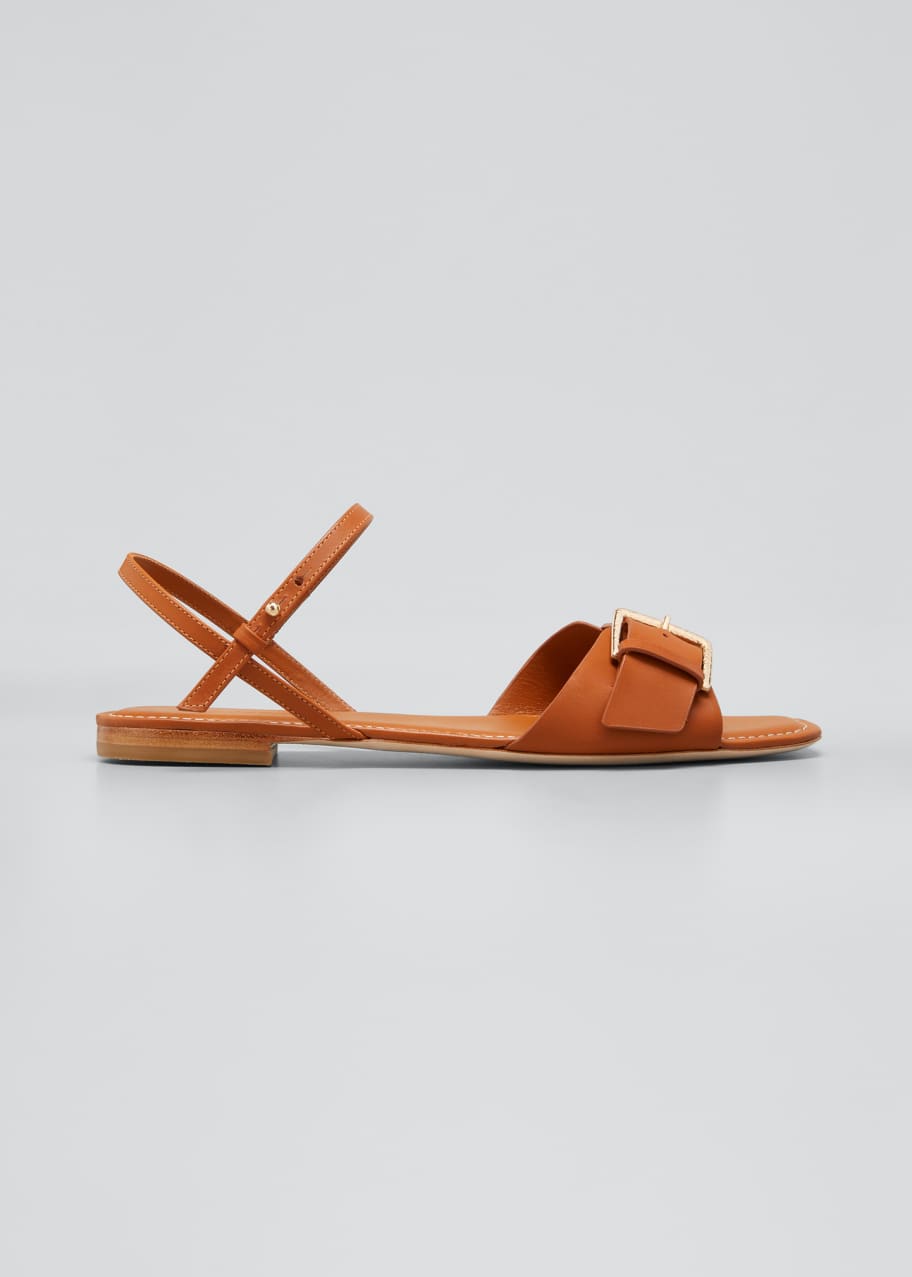 【Ulla Johnson】 Sofiaレザーサンダル Ulla Johnson Sofia Leather Buckle Flat Sandals - Bergdorf