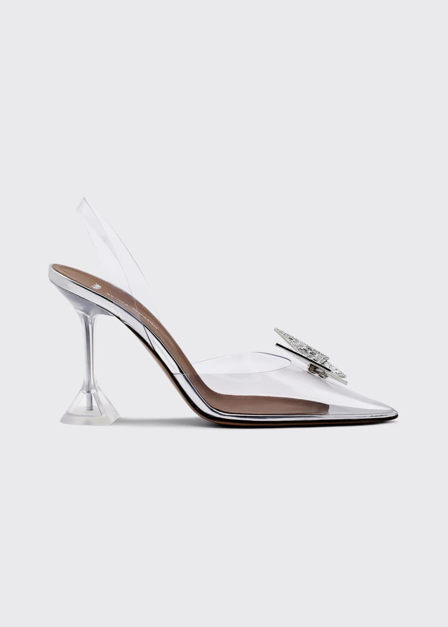 amina muaddi x awge phoenix pvc slingback pedestal pumps