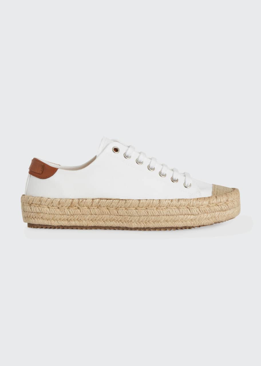 Image 1 of 1: Cotton Lace-Up Espadrille Sneakers