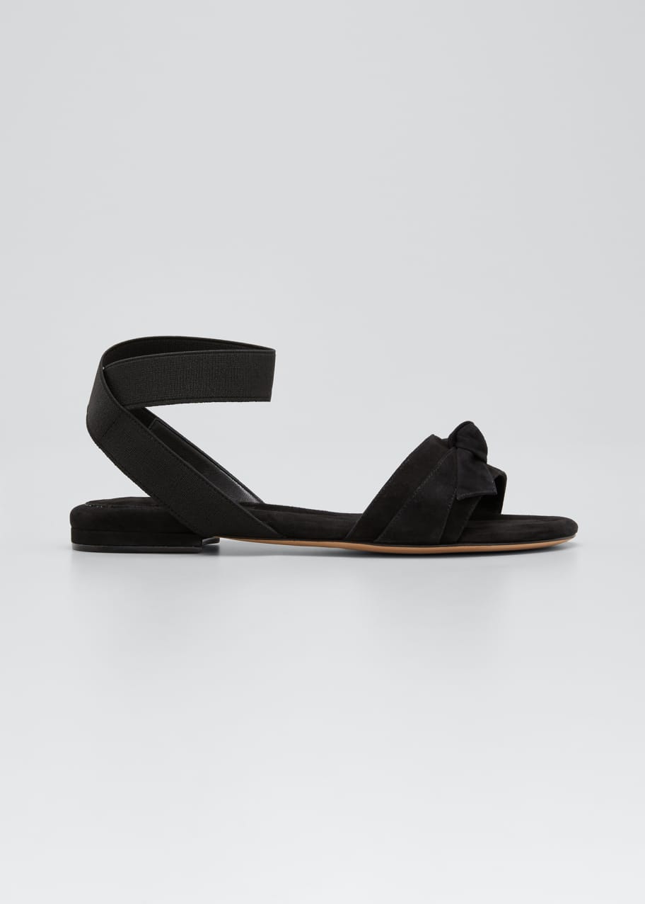 Alexandre Birman Clarita Suede Ankle-Wrap Flat Sandals - Bergdorf Goodman