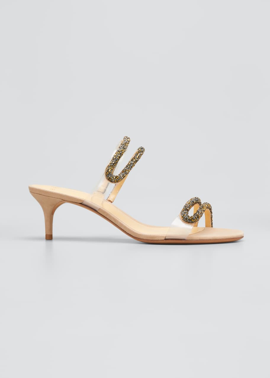 Alexandre Birman Marcella 50mm Glitter Slide Sandals Bergdorf