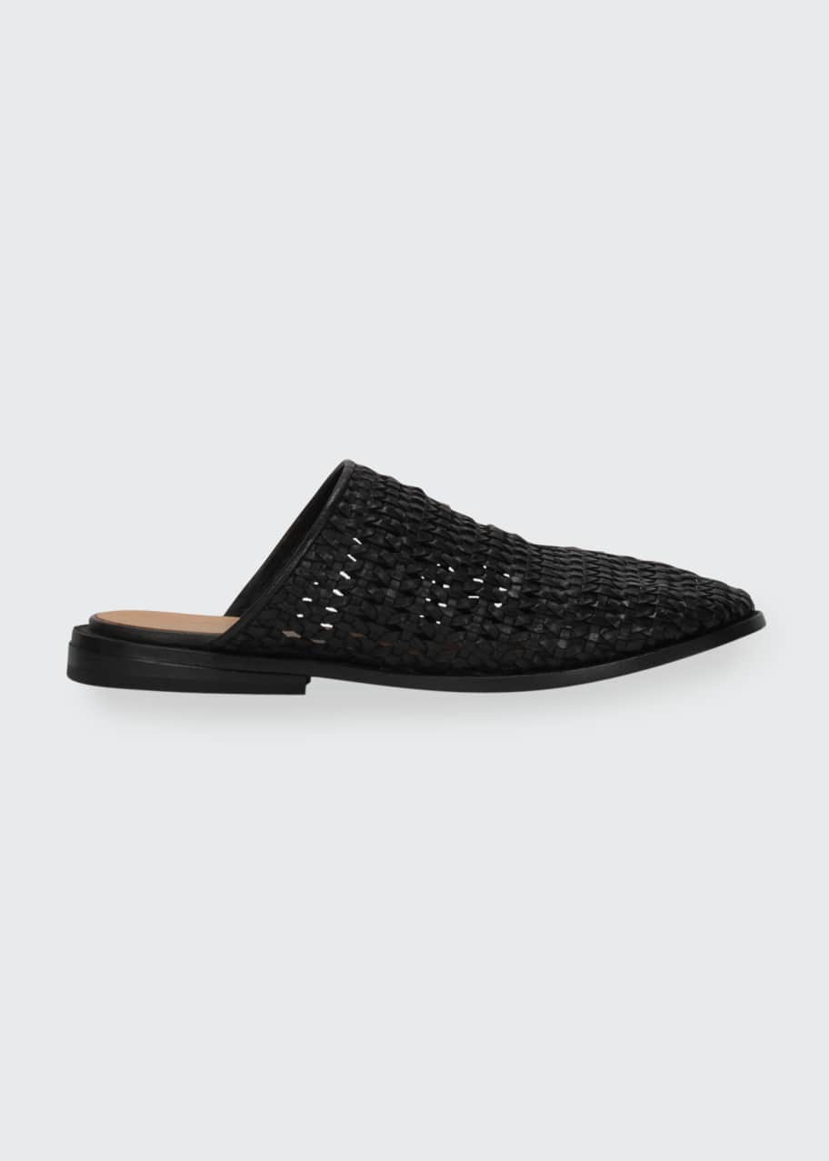 Marsell Woven Leather Flat Slide Mules Bergdorf Goodman