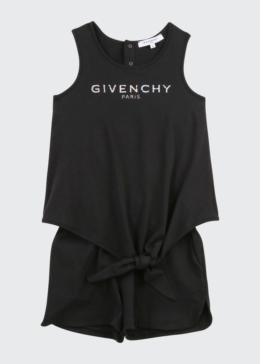 Givenchy Girl's Logo Printed Sleeveless Overalls, Size 14 - Bergdorf ...