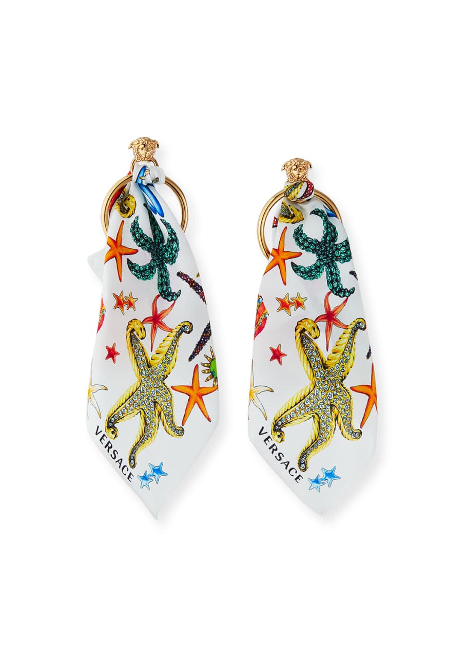 Versace Scarf Hoop Earrings Bergdorf Goodman