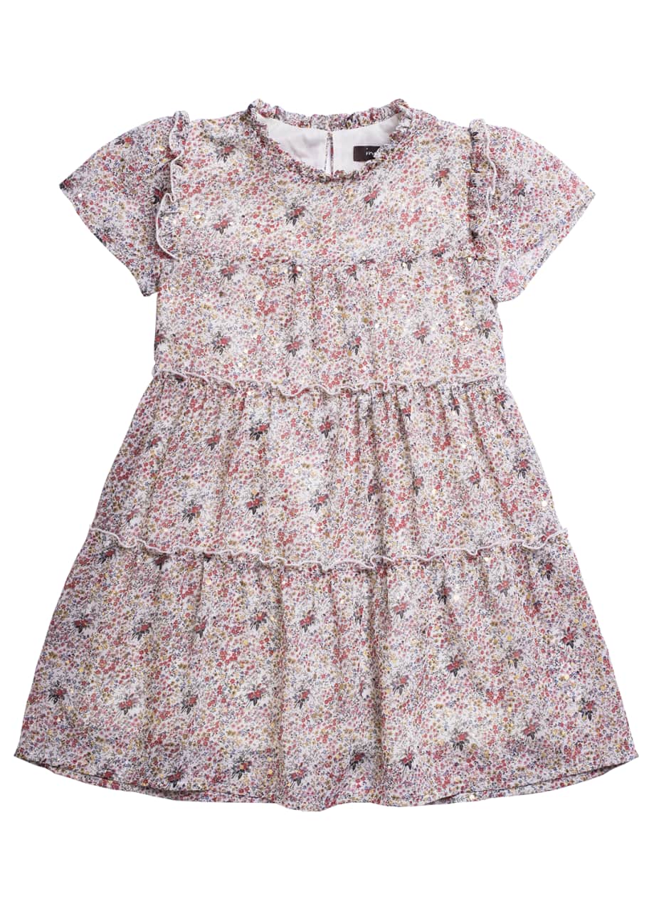 Imoga Girl's Floral-Print Ruffle A-Line Dress, Size 4-6 - Bergdorf Goodman