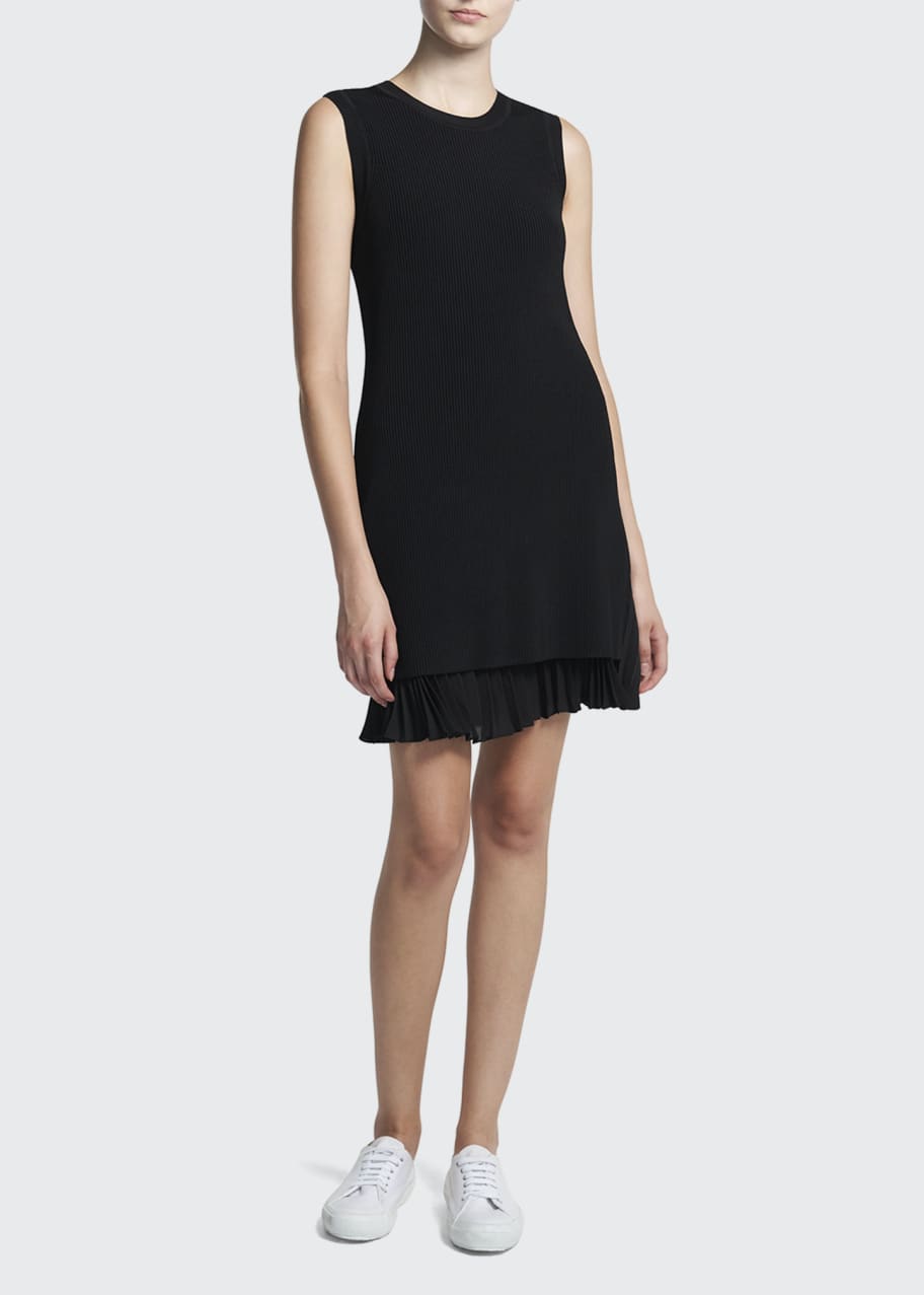 Theory Sleeveless Sweater Dress w/ Pleated Hem - Bergdorf Goodman