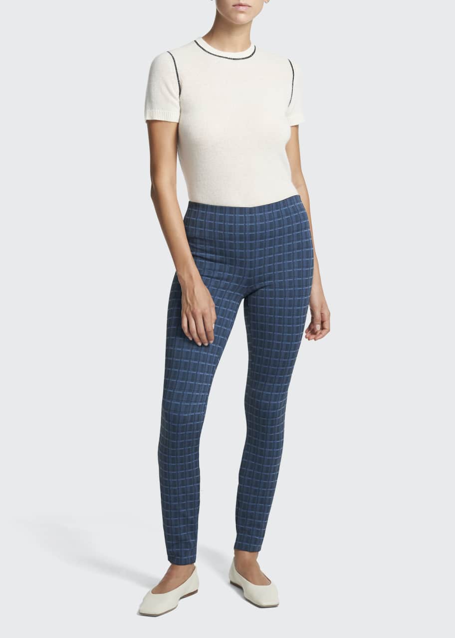 Grid store print leggings