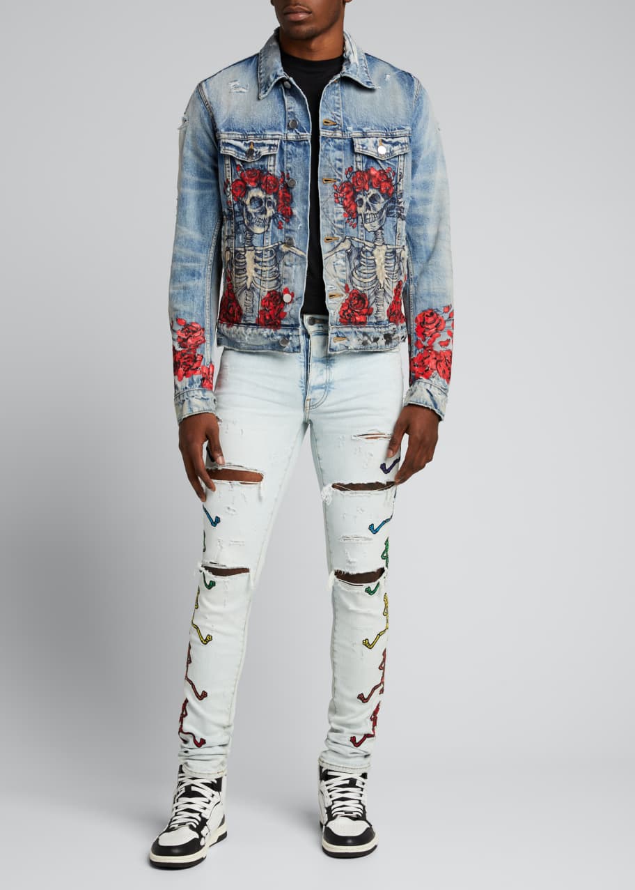 graphic skinny jeans