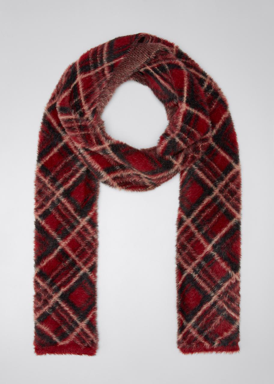 Écharpe/châle Luxueuse En Fausse Fourrure Pia Rossini - Motif Rose Rouge Et Feuilles Vertes - Taille Unique - Neuf Avec étiquettes