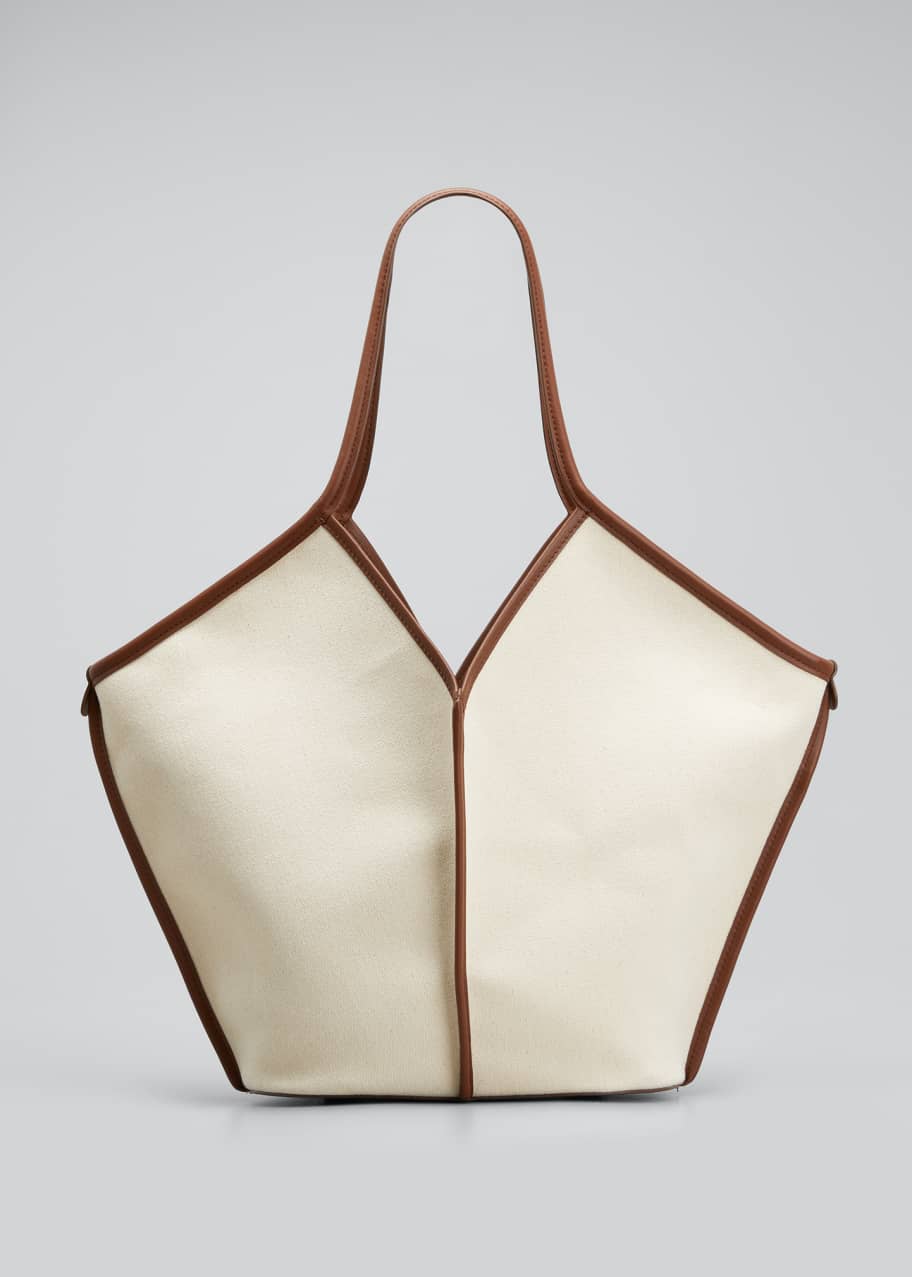 HEREU Bicolor Canvas Top Handle Tote Bag Bergdorf Goodman