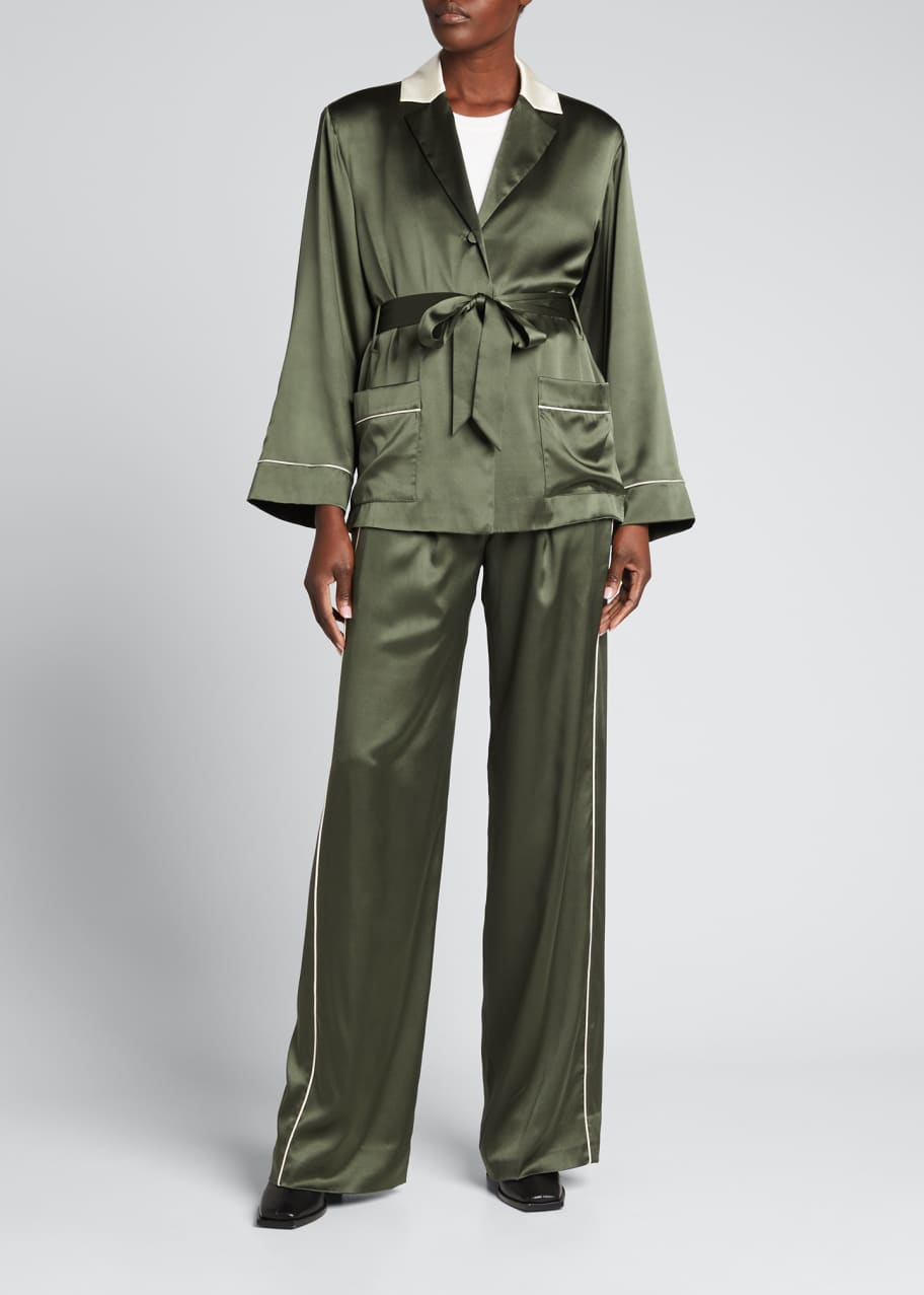 SIMKHAI Selina Charmeuse Short Robe Jacket Bergdorf Goodman