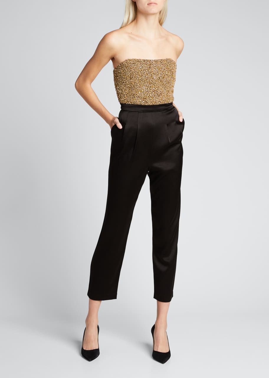 Alice + Olivia Jeri Embellished Cropped Jumpsuit - Bergdorf Goodman