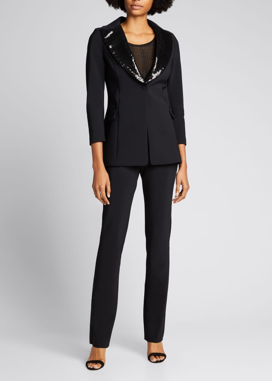 Petite tuxedo jacket top