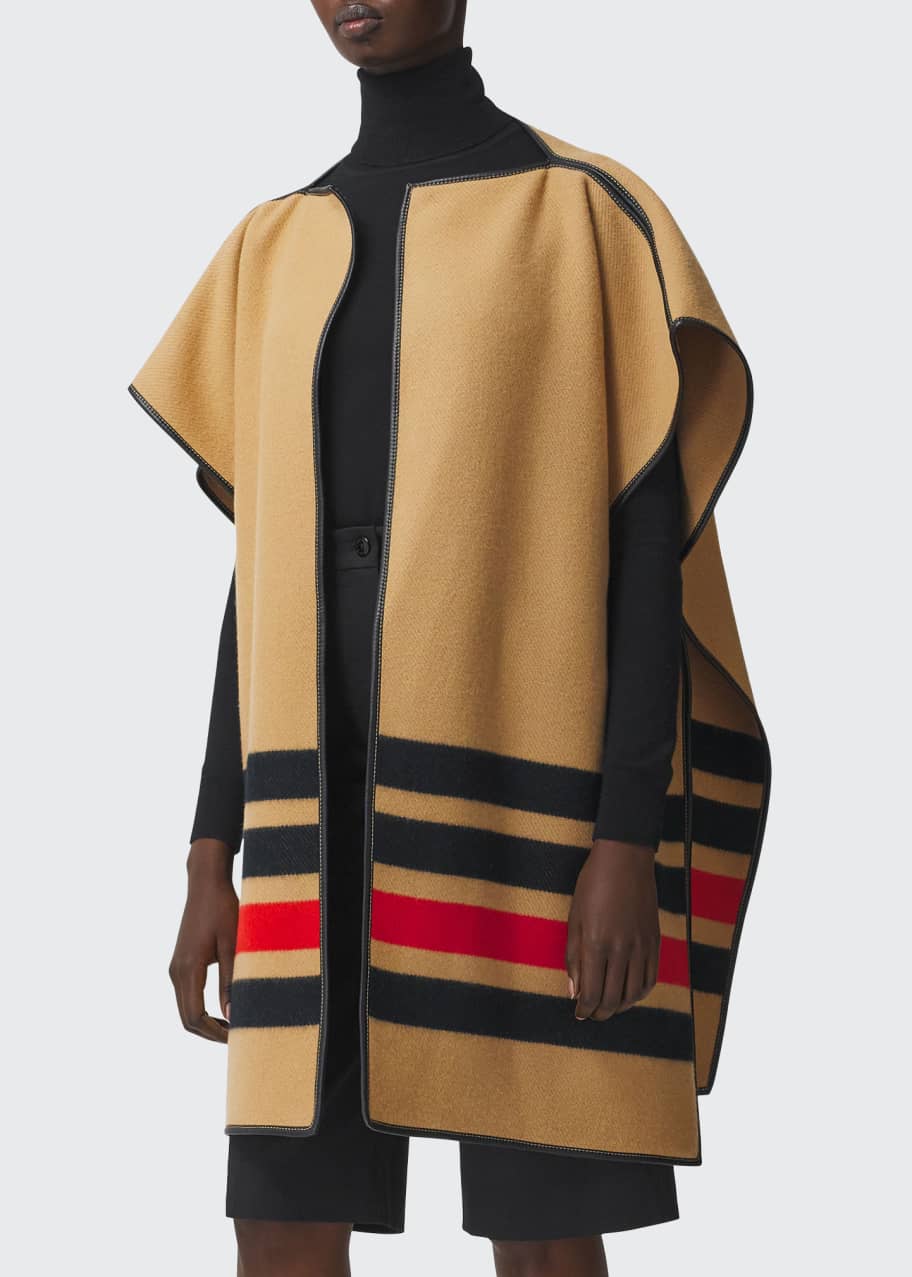 Burberry striped wool cashmere cape 2025