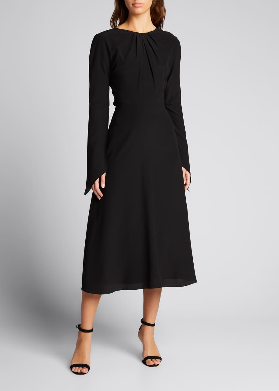 Victoria Beckham Handkerchief-Sleeve Silk Twisted-Back Midi Dress -  Bergdorf Goodman
