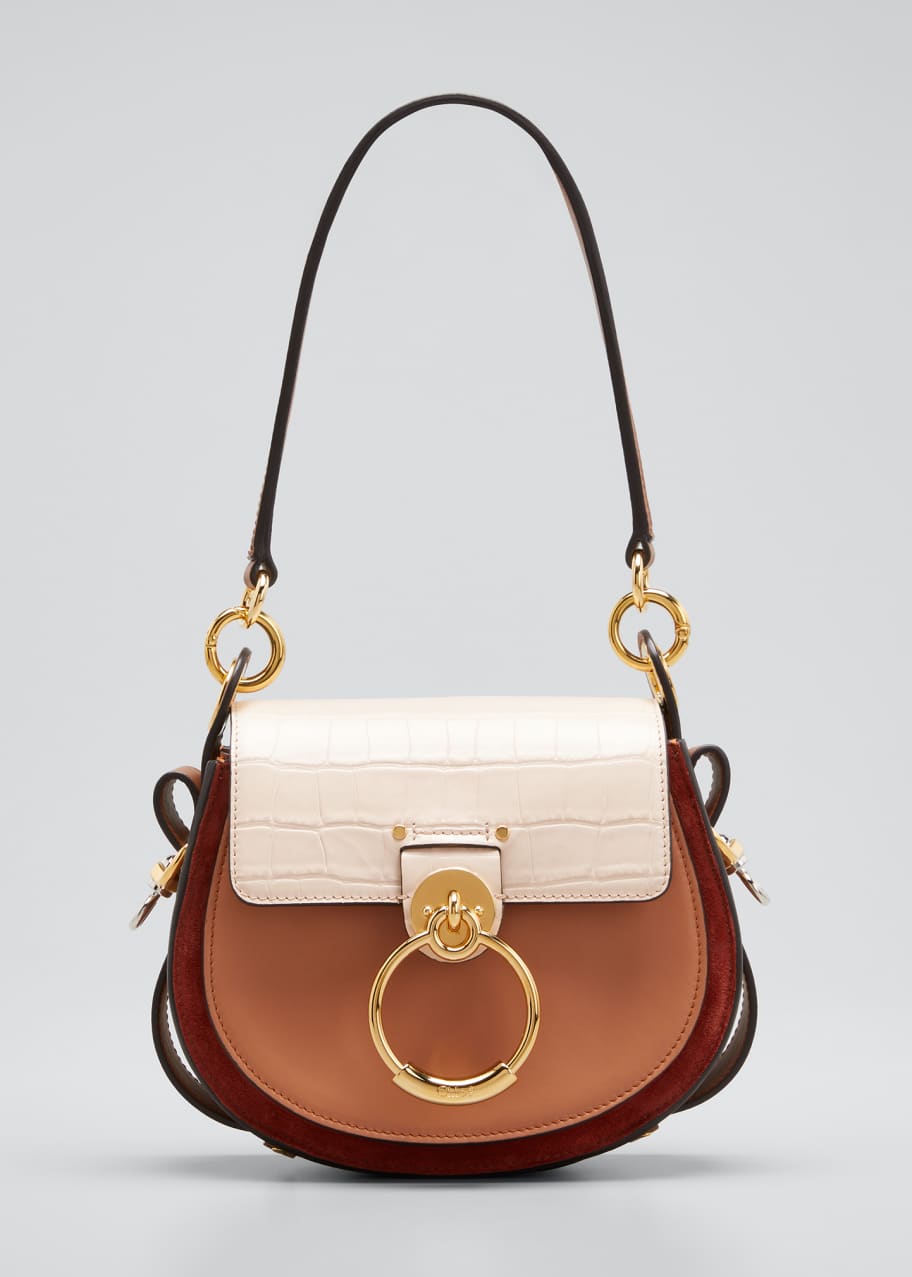 Chloe Tess Small Tricolor Mixed Leather Shoulder Bag Bergdorf Goodman