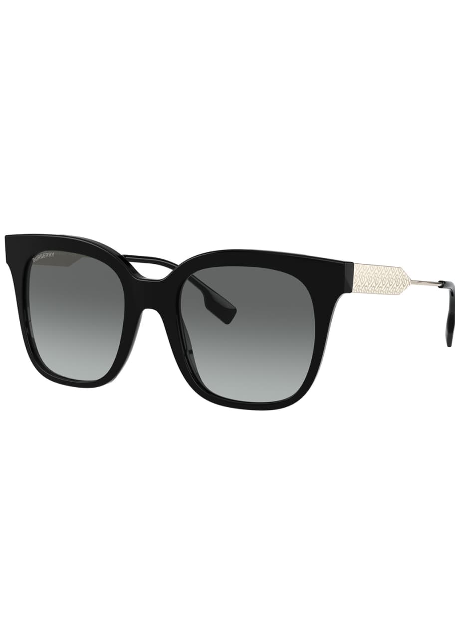 Image 1 of 1: Oversized Square Acetate/Metal Sunglasses