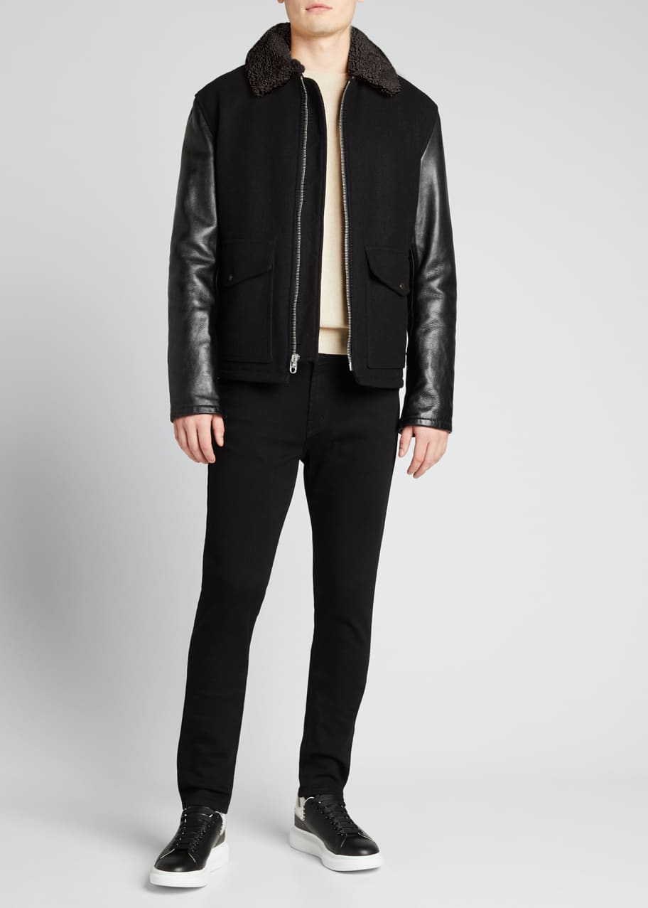 Rag & Bone Men's Schott Deck Jacket w/ Shearling Collar - Bergdorf Goodman