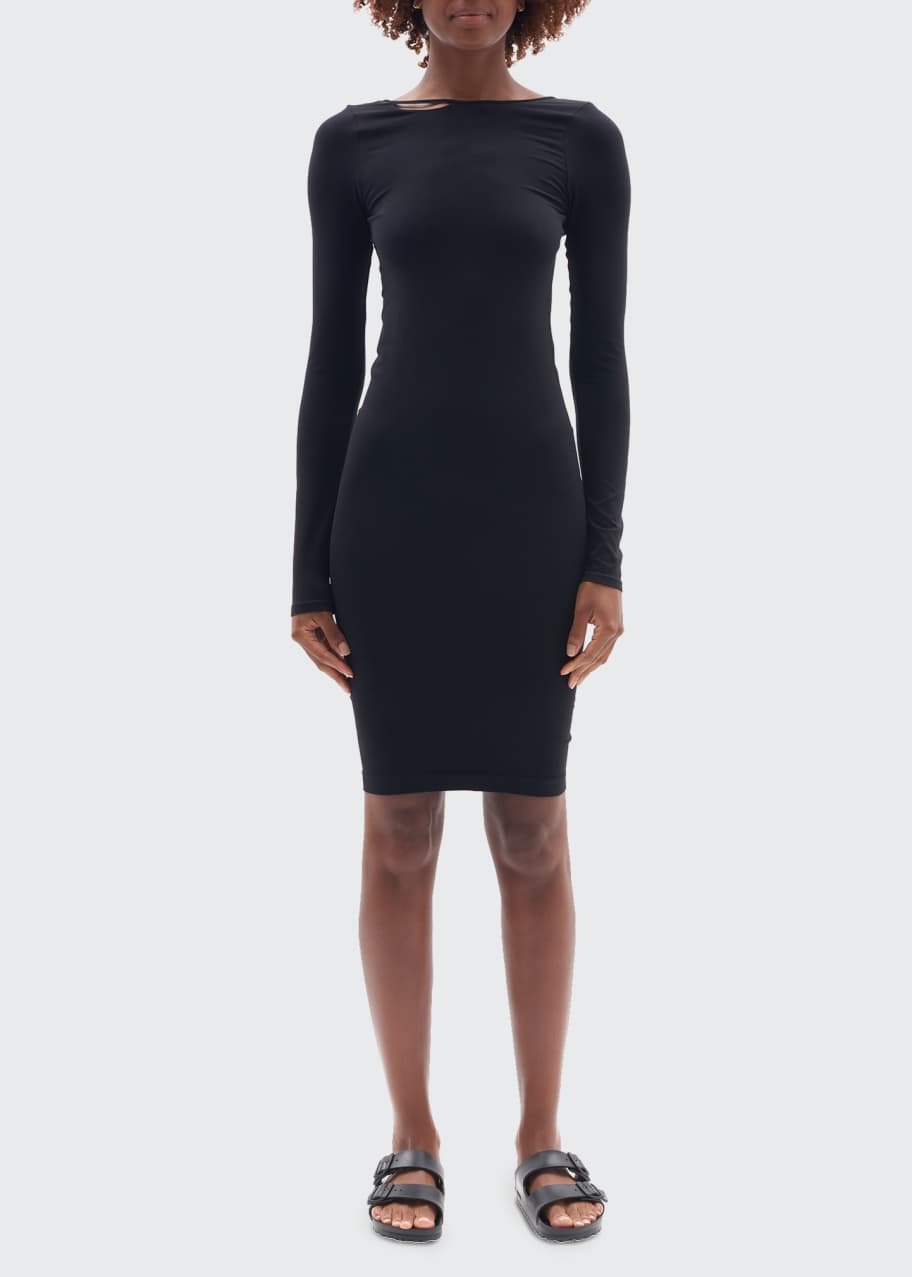 helmut lang bodycon dress Helmut Lang NY. Black Wool Turtleneck Sleeveless Bodycon Dress
