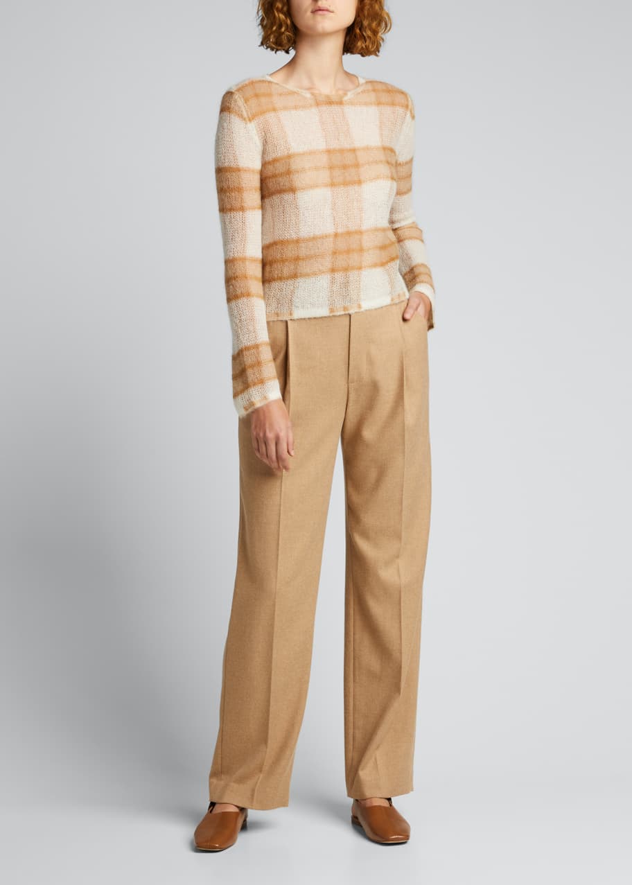 Vince Brushed Alpaca Plaid Sweater Bergdorf Goodman