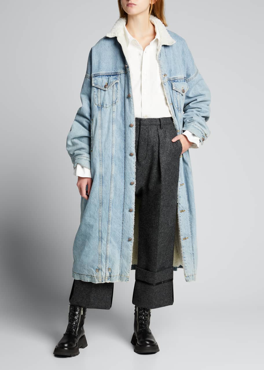 R13 Lyle Long Denim Trucker Coat - Bergdorf Goodman